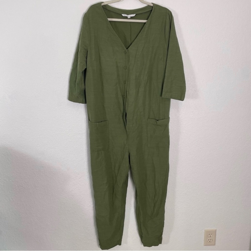 Hatch Green 3/4 Sleeve Maternity Jumpsuit
